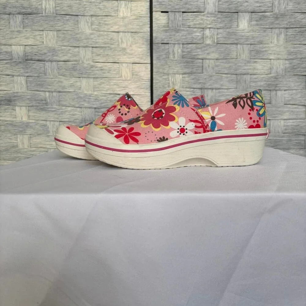 Dansko Pink Floral Print Slip On‎ Clogs Kids Size 32 (US 1)